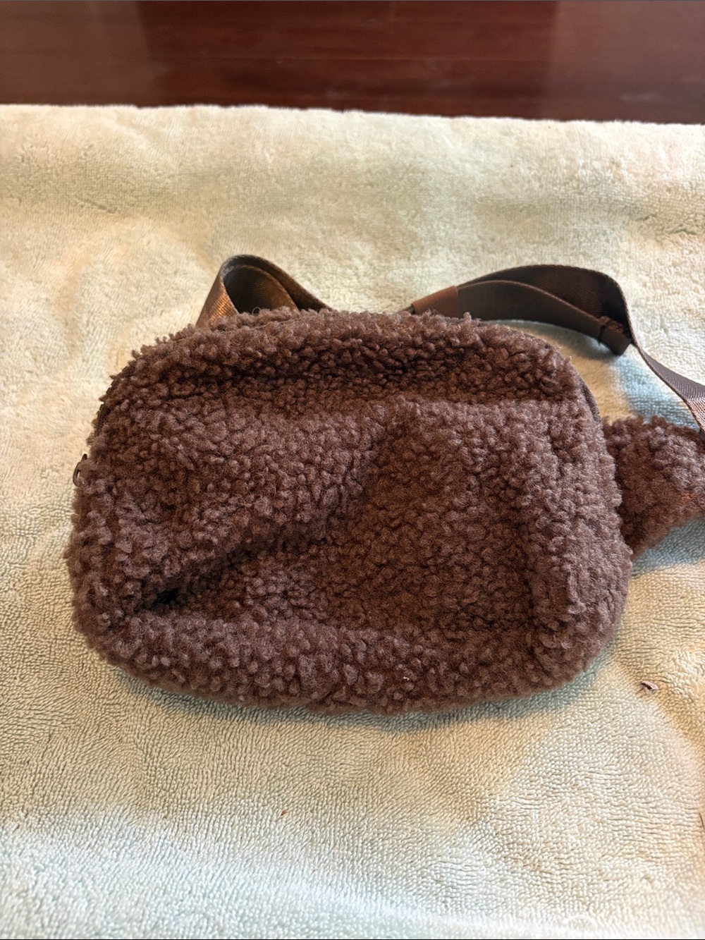 Brown Sherpa Crossbody Bag - Women's Casual Fanny Pack